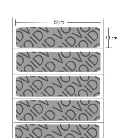 10012684,"ETIQUETAS DE 5.1 X 1.9, POLY TRANS SILVER VOID 2911 ET/ROLLO"